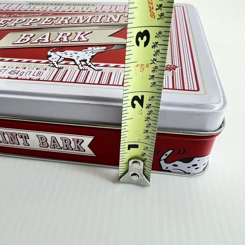 Collectible Williams Sonoma Peppermint Bark Tin with Lid Storage w Personality